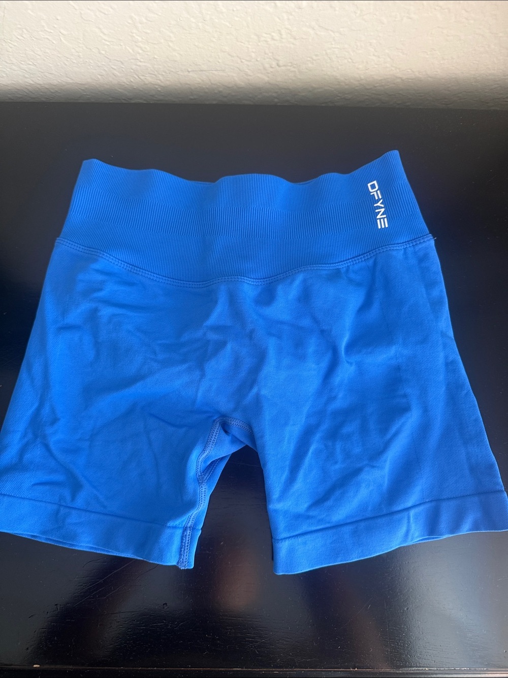 DFYNE Women's Electric Blue High-Rise Bike Shorts